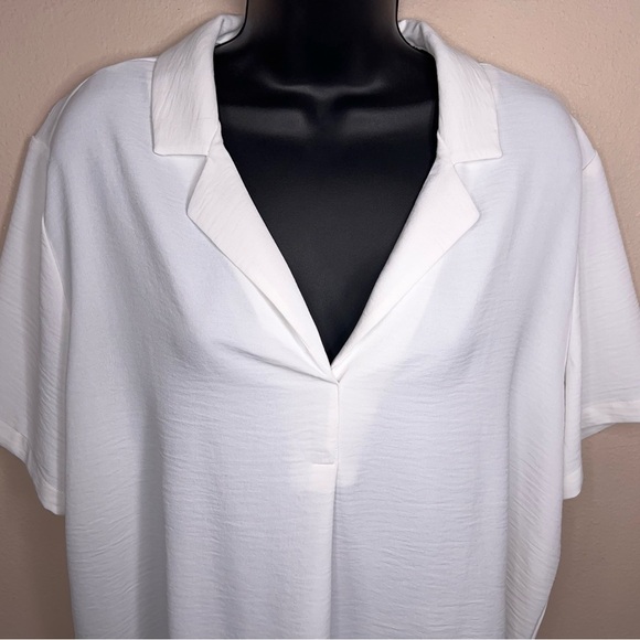 Large Hilary Radley Oversized Fit Neutral Relaxed Womens Top Collar Accent - Picture 5 of 13